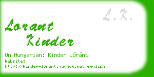 lorant kinder business card