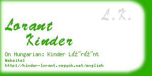 lorant kinder business card